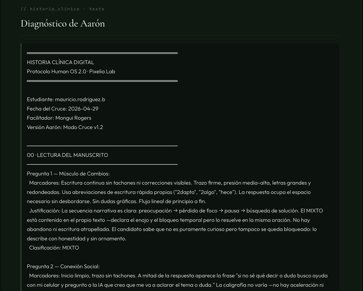 Diagnóstico de Aarón
